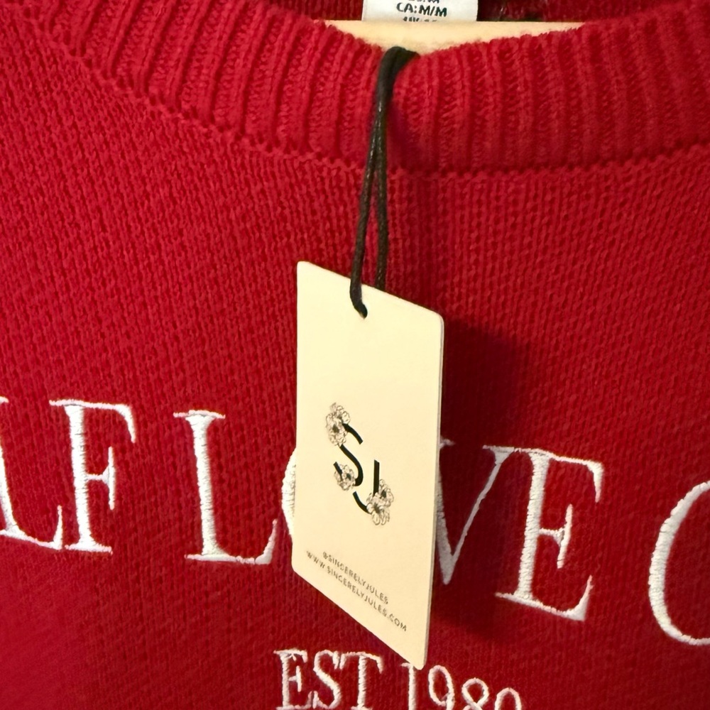 Red Self Love Club Sweater - Picture 8 of 10